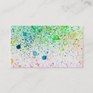 Paint splattered business card