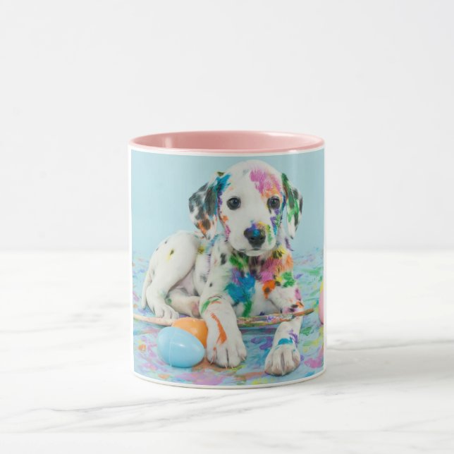 PAINT SPLATTERED DALMATIAN TWO TONED MUG. MUG (Center)