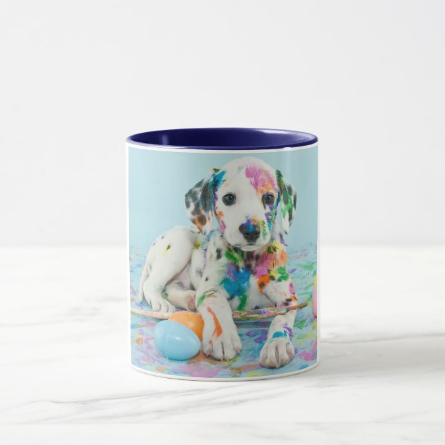 PAINT SPLATTERED DALMATIAN TWO TONED MUG. MUG (Center)