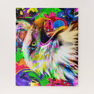 Paint Splattered Eagle Jigsaw Puzzle