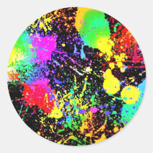 Paint splatters classic round sticker