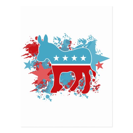 Paint Splatters Democrat Donkey Postcard