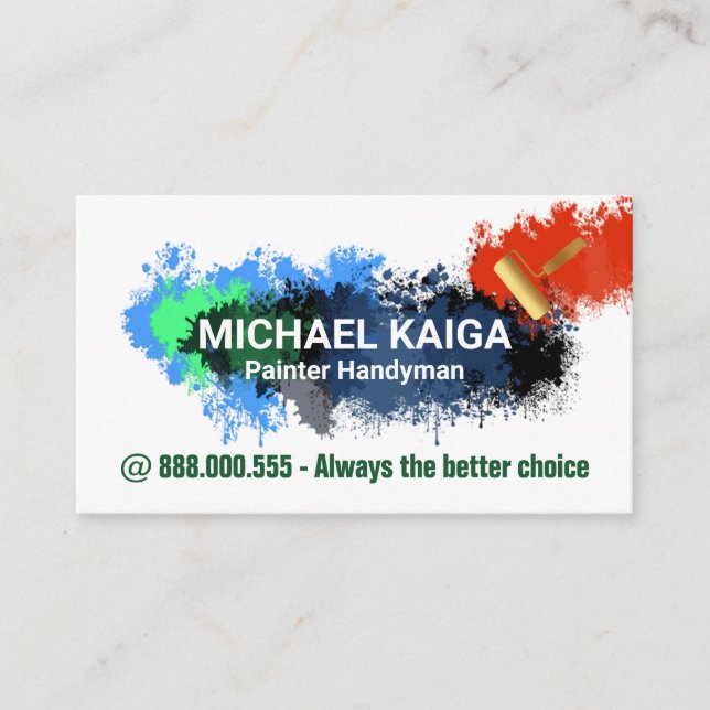 Paint Splatters Painting Service Business Card (Front)