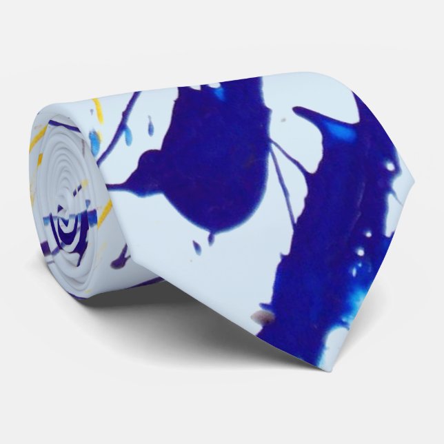 Paint Splatters Yellow Tie (Rolled)