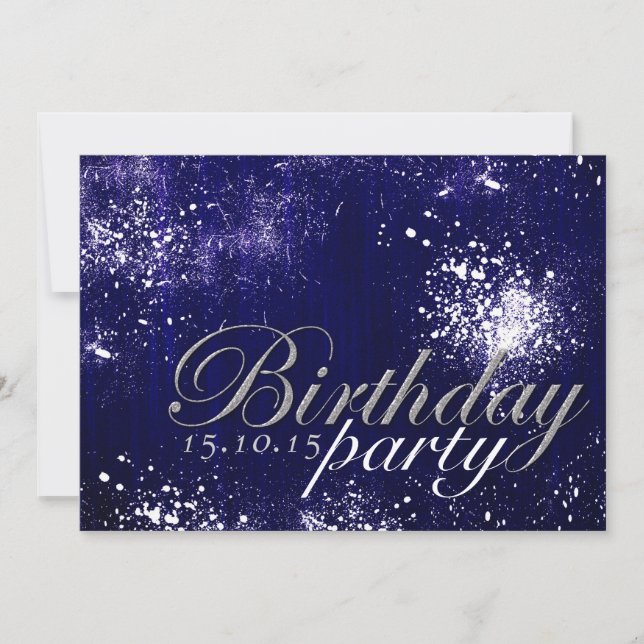 Paint Sprays Stylish Grunge Birthday Party Invite (Front)