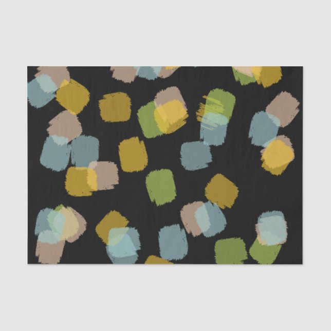 Paint Squares Black Tissue Paper (Front)
