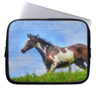 Paint Stallion and Cloud Fenceline & Poem Laptop Sleeve