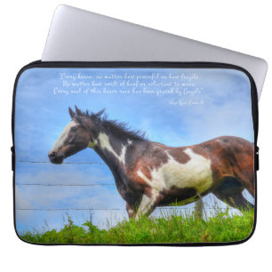 Paint Stallion and Cloud Fenceline & Poem Laptop Sleeve