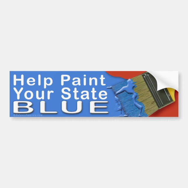 Paint State Blue Bumper Sticker (Front)