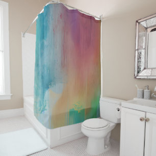 Paint streaks in muted tones shower curtain