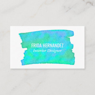 Paint Stripes Elegant Blue Green Minimal Business Card