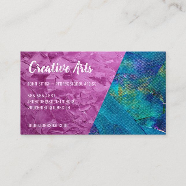 Paint Stroke| Artist | Colour Block Business Card (Front)