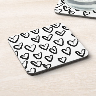 Paint Stroke Heart Pattern Coaster