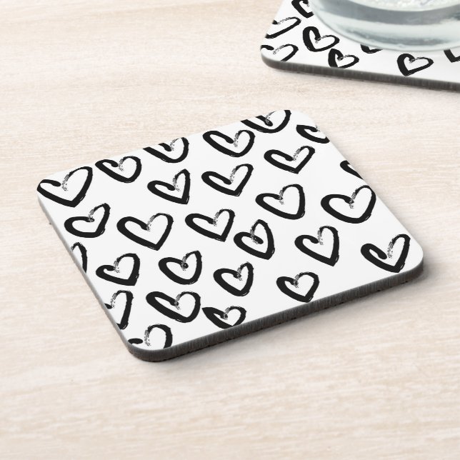 Paint Stroke Heart Pattern Coaster (Left Side)