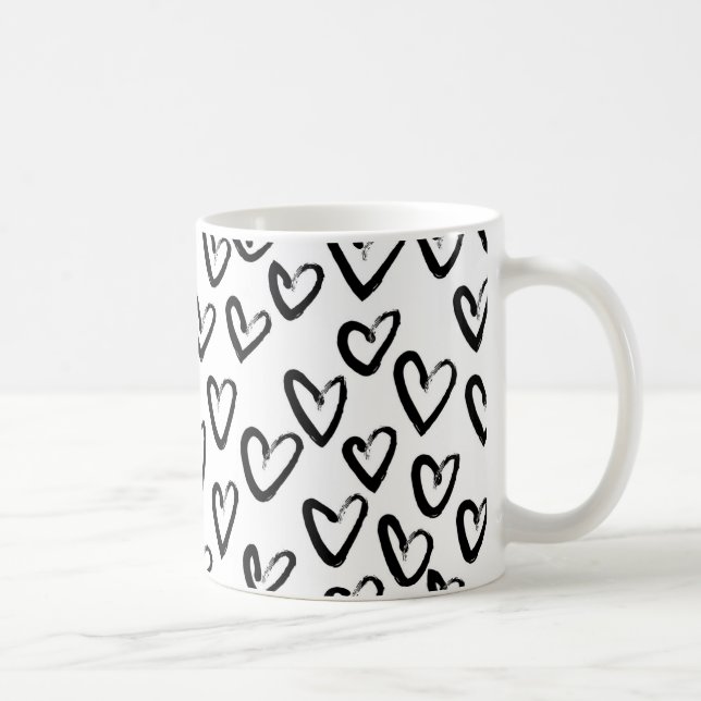 Paint Stroke Heart Pattern Coffee Mug (Right)