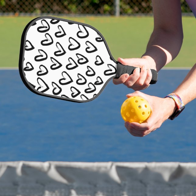Paint Stroke Heart Pattern Pickleball Paddle (Insitu)