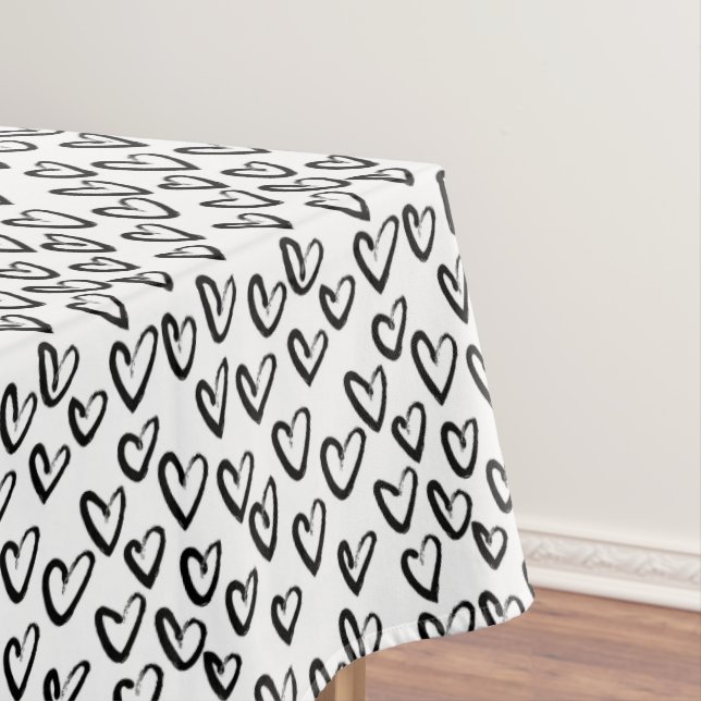 Paint Stroke Heart Pattern Tablecloth (In Situ)