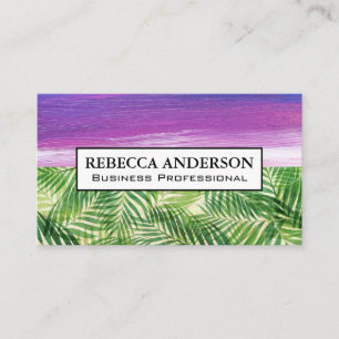 Paint Stroke   Palm Leaves Business Card