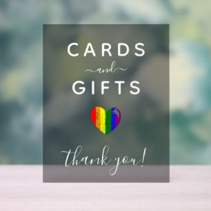 Paint Stroke Pride Heart Cards & Gifts Acrylic Sign