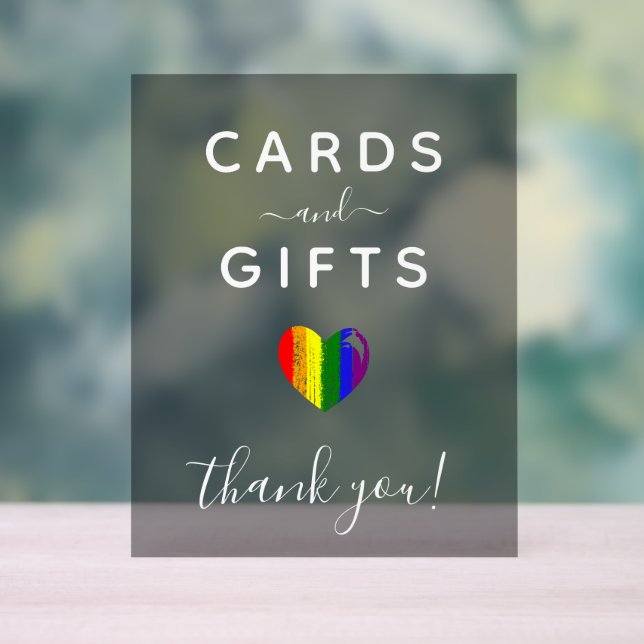 Paint Stroke Pride Heart Cards & Gifts Acrylic Sign (Neutral)