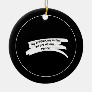 Paint Stroke Wipe Peace Message Ceramic Tree Decoration