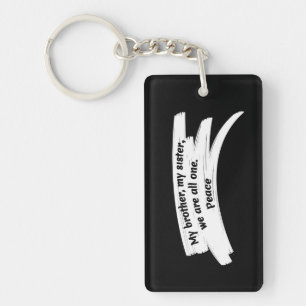 Paint Stroke Wipe Peace Message Key Ring