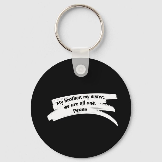 Paint Stroke Wipe Peace Message Key Ring (Front)