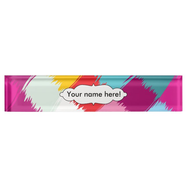 Paint strokes abstract design nameplate (Front)