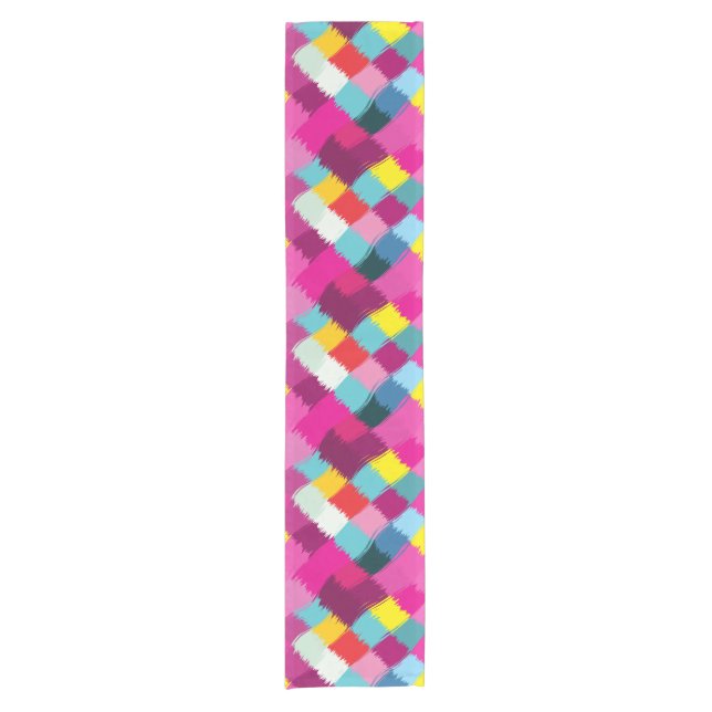 Paint strokes abstract design short table runner (Front)