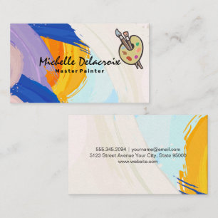 Paint Strokes   Art Brushes and Palette Business Card