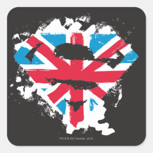 Paint Strokes British S-Shield Square Sticker