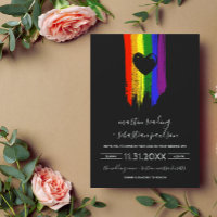 Paint Strokes Pride Flag & Black Heart Wedding