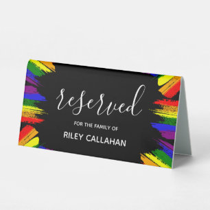 Paint Strokes Pride Flag LGBT Reserved Wedding