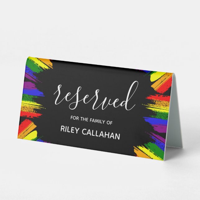 Paint Strokes Pride Flag LGBT Reserved Wedding (Front)