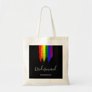 Paint Strokes Pride Flag Wedding Tote Bag
