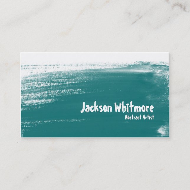 Paint Strokes - Teal Business Card (Front)