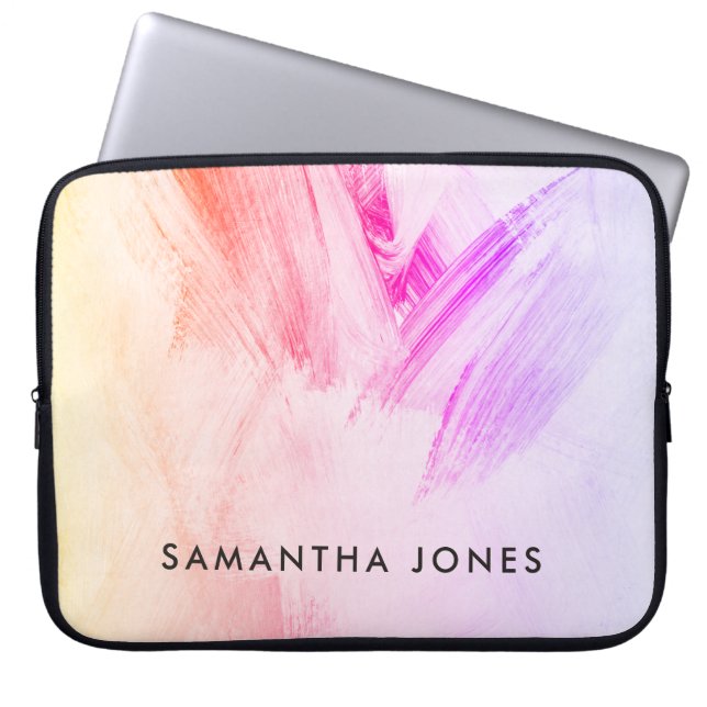 Paint Strokes Texture rainbow Laptop Sleeve (Front)