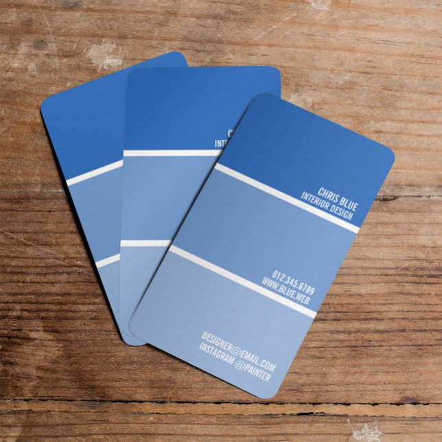 Paint Swatch | Blue Paint Chips Painter Decorator Business Card (Creator Uploaded)