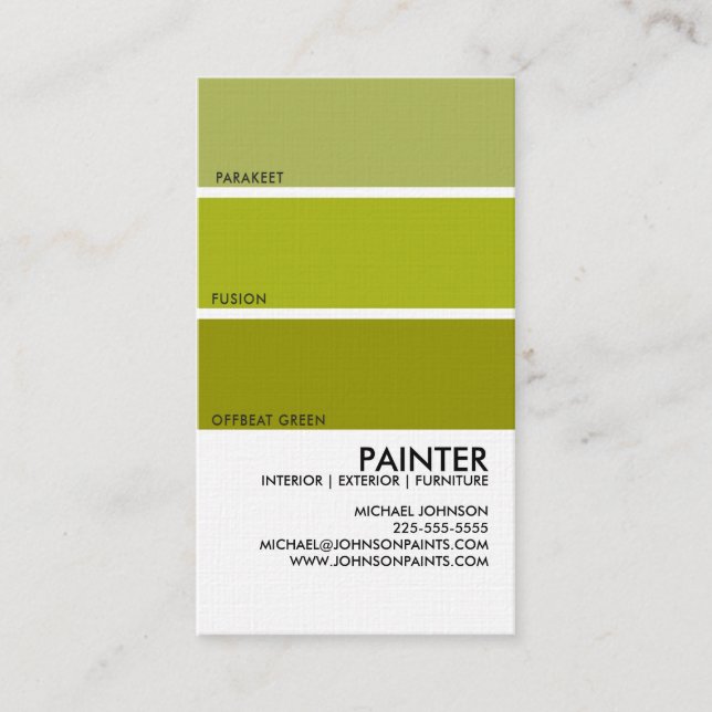 Paint Swatch Business Card (Front)