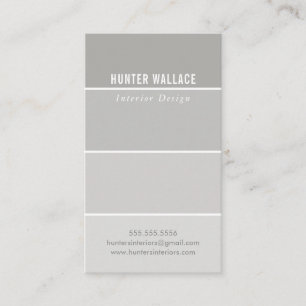 PAINT SWATCH CHIP modern decor ombre grey Business Card
