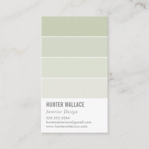 PAINT SWATCH CHIP modern decor ombre sage green Business Card