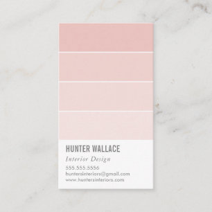 PAINT SWATCH CHIP modern decor ombre salmon pink Business Card