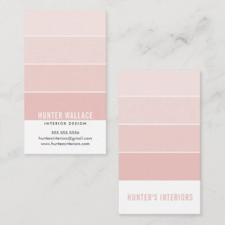 PAINT SWATCH CHIP modern interior ombre dusky pink Business Card