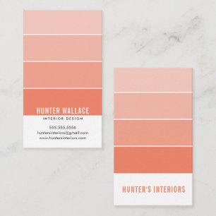 PAINT SWATCH CHIP modern interiors ombre orange Business Card