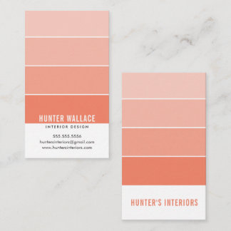 PAINT SWATCH CHIP modern interiors ombre orange Business Card