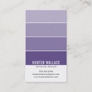 PAINT SWATCH CHIP modern interiors ombre violet Business Card