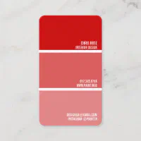 Paint Swatch Red Paint Chips Painter Decorator Business Card