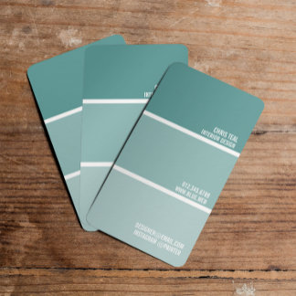 Paint Swatch | Teal Paint Chips Painter Decorator Business Card
