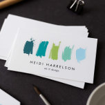 Paint Swatches Blue/Green Business Card<br><div class="desc">Five paint swatches in blue and green hues create an intriguing identity on this modern business card template. © 1201AM CREATIVE</div>