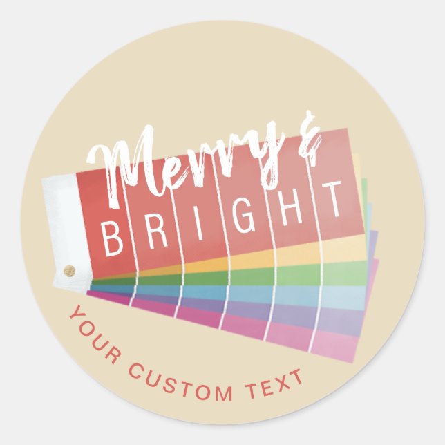 Paint Swatches Corporate/Business Merry & Bright Classic Round Sticker (Front)